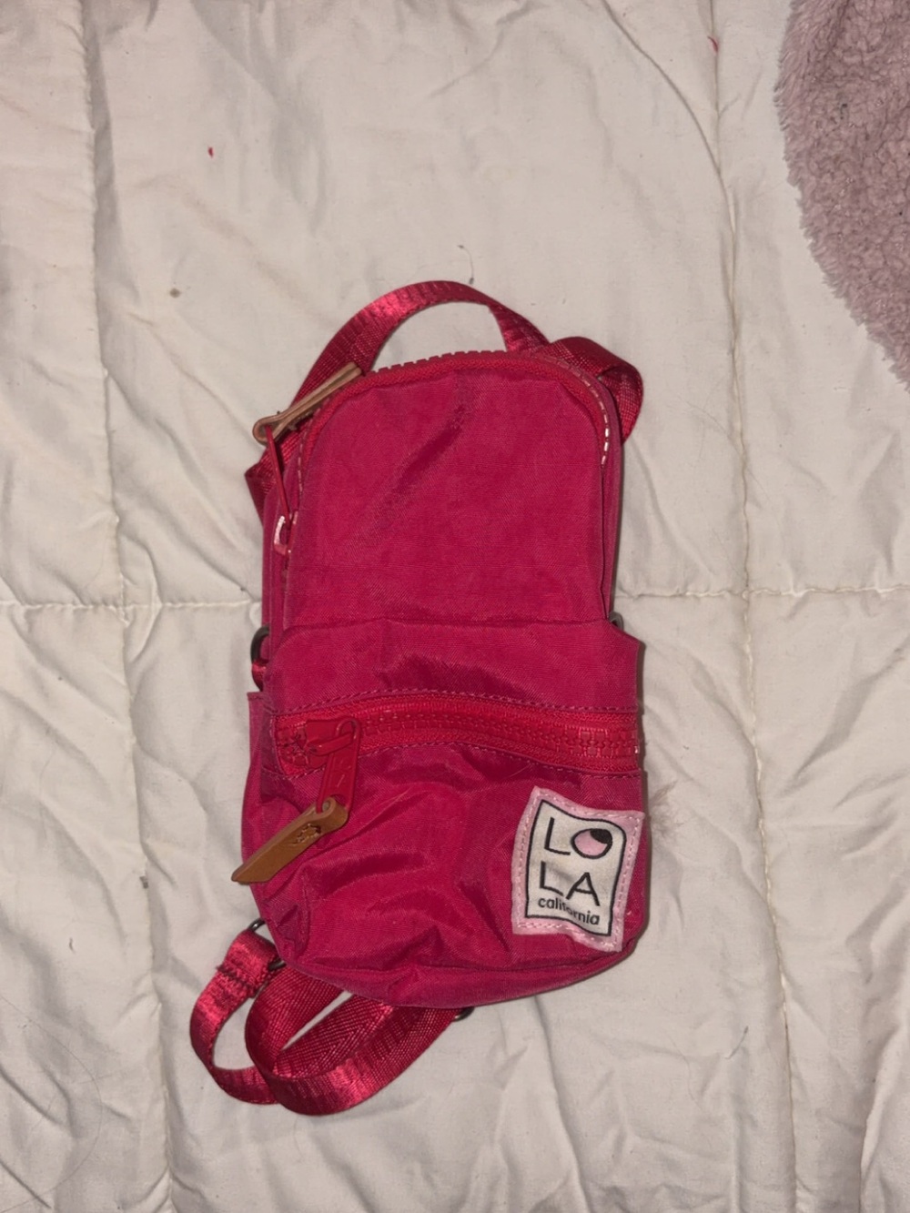 LOLA California nylon pink mini convertible backpack